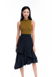 Ruffle Cascade skirt in Black