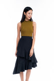 Ruffle Cascade skirt in Black