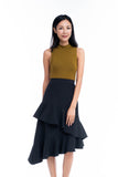 Ruffle Cascade skirt in Black