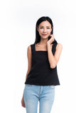 Square Neck Top in Black