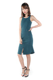 Jannas Flute Hem Split Midi In Sea Green - Mint Ooak - Dress - 5