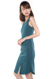 Jannas Flute Hem Split Midi In Sea Green - Mint Ooak - Dress - 2