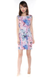 Sally Digital Print Cap-Sleeved Dress In Pink - Mint Ooak - Dress - 2