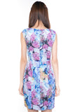 Sally Digital Print Cap-Sleeved Dress In Blue - Mint Ooak - Dress - 6