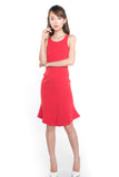 Jannas Flute Hem Split Midi In Chilli - Mint Ooak - Dress - 5