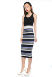 Ally-Stripes Knitted Midi