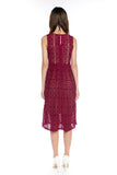 Christina Crochet Lace Midi in Wine