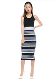 Ally-Stripes Knitted Midi
