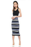 Ally-Stripes Knitted Midi
