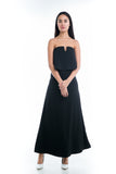 Alicia Ruffle Bustier Maxi in Black - Mint Ooak - Dress - 1