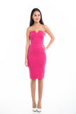 Katie Bustier Midi Dress in Pink - Mint Ooak - Dress - 1