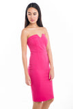Katie Bustier Midi Dress in Pink - Mint Ooak - Dress - 3