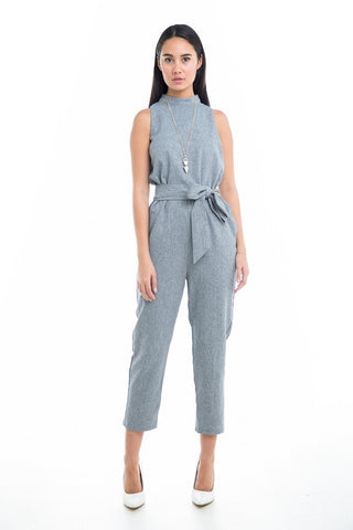 Nellie High-Neck Jumpsuit - Mint Ooak - Jumpsuit, Romper, Grey, high-neck - 1