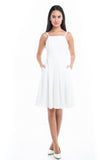 Vivienne Embossed Stripes Midi in white - Mint Ooak - Dress - 2