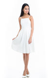 Vivienne Embossed Stripes Midi in white - Mint Ooak - Dress - 1