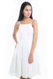 Vivienne Embossed Stripes Midi in white - Mint Ooak - Dress - 5