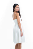 Vivienne Embossed Stripes Midi in white - Mint Ooak - Dress - 6
