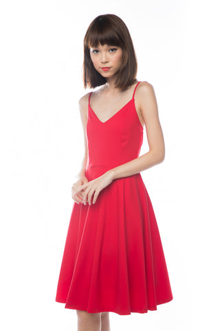 Ella Spag Midi in Red - Mint Ooak - Dress - 1