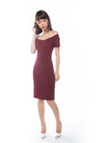 Rai Off Shoulder Midi In Wine - Mint Ooak - Dress - 5