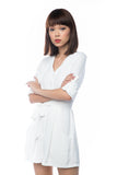 Talor Button Sleeved Romper In White - Mint Ooak - Playsuit - 5