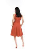 Janae Wrap Tie Skater in Burnt Orange