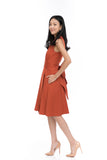 Janae Wrap Tie Skater in Burnt Orange