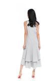 Gabby Layer Dip Hem Dress in Grey