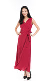 Aubrey Tux Maxi Dress in Red