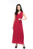 Aubrey Tux Maxi Dress in Red