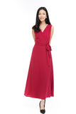 Aubrey Tux Maxi Dress in Red