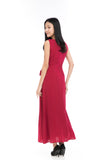 Aubrey Tux Maxi Dress in Red