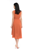 Harley Shirt Dip Hem Midi in Rust
