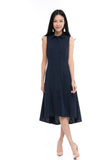 Harley Shirt Dip Hem Midi in Navy