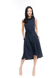 Harley Shirt Dip Hem Midi in Navy