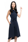 Harley Shirt Dip Hem Midi in Navy