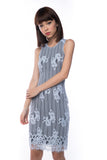 Felicia Lace Overlay dress in Blue - Mint Ooak - Dress - 4