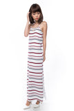 Clara Nautical Stripe Maxi in White - Mint Ooak - Dress - 1
