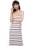 Clara Nautical Stripe Maxi in White - Mint Ooak - Dress - 5