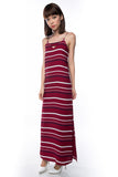 Clara Nautical Stripe Maxi in Maroon - Mint Ooak - Dress - 2