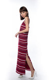 Clara Nautical Stripe Maxi in Maroon - Mint Ooak - Dress - 3
