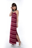 Clara Nautical Stripe Maxi in Maroon - Mint Ooak - Dress - 4