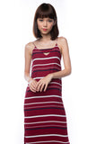 Clara Nautical Stripe Maxi in Maroon - Mint Ooak - Dress - 5