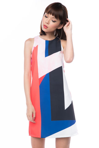 Holla Abstract Print Shift - Mint Ooak - Dress - 1