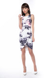Shane Cross Over hem Shealth in Print - Mint Ooak - Dress - 3