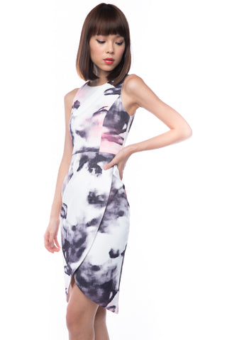 Shane Cross Over hem Shealth in Print - Mint Ooak - Dress - 1