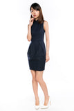 Raye Cheongsam Tulip Dress in Navy