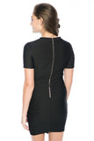 Evon Quilted Cross over dress in Black - Mint Ooak - Dress - 6