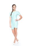 Evon Quilted Cross over dress in Mint - Mint Ooak - Dress - 2