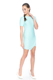 Evon Quilted Cross over dress in Mint - Mint Ooak - Dress - 3