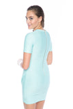 Evon Quilted Cross over dress in Mint - Mint Ooak - Dress - 6